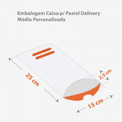 Embalagem Caixa p/ Pastel Delivery Média Personalizada