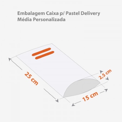 Embalagem Caixa p/ Pastel Delivery Média Personalizada
