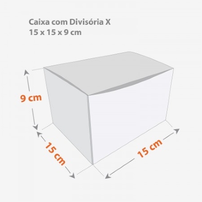 Embalagem Delivery com Divisória (15 x 15 x 9 cm) Personalizada