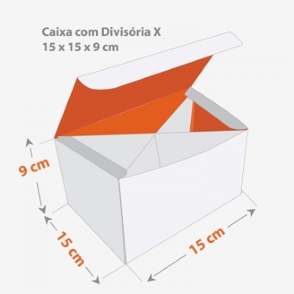 Embalagem Delivery com Divisória (15 x 15 x 9 cm) Personalizada