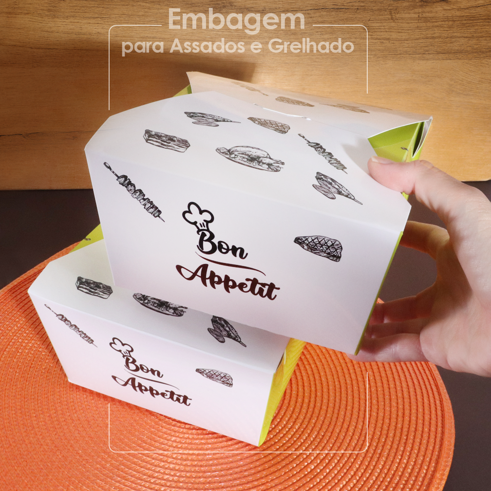 Embalagem antivazamento p/ Assados (14,5 x 12,5 x 9,5 cm) Personalizado