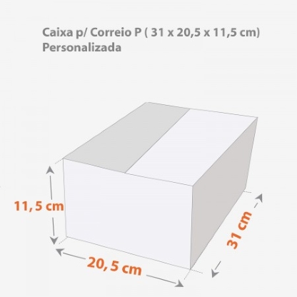 Caixa Correios / E-commerce Empastada (31 x 20,5 x 11,5 cm) fechamento c/ fita Personalizada
