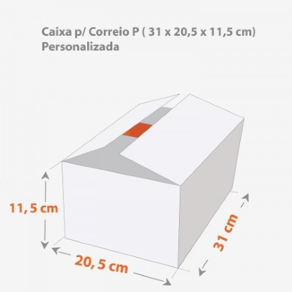 Caixa Correios / E-commerce Empastada (31 x 20,5 x 11,5 cm) fechamento c/ fita Personalizada