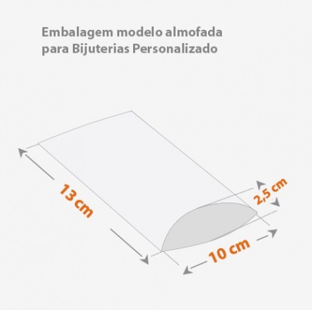 Embalagem modelo almofada para Bijuterias Personalizado