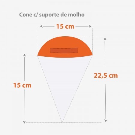 Cone c/ suporte de molho Médio - Personalizado