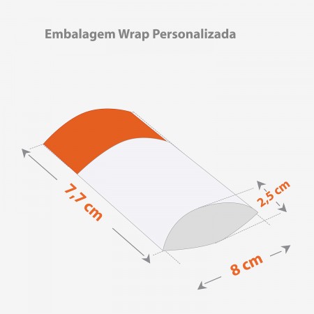 Embalagem Pizza envelope Wrap (8 x 2,5 x 7,7 cm) Personalizada