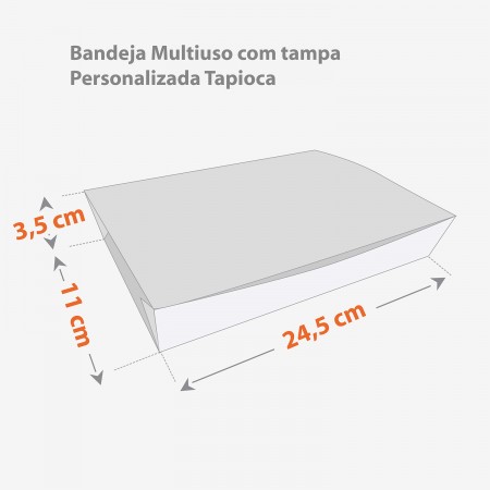 Caixa Delivery Multiuso (24,5 x 11 x 3,5 cm) c/ tampa Personalizada