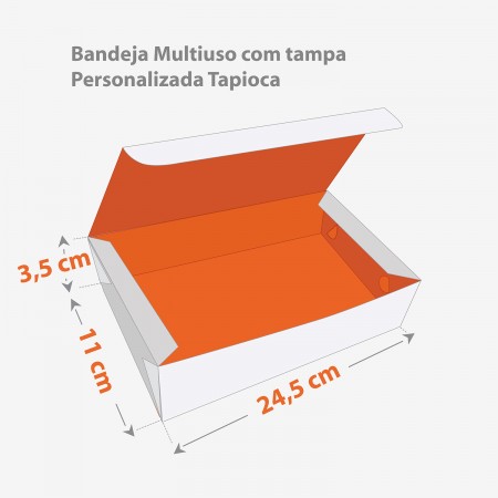 Caixa Delivery Multiuso (24,5 x 11 x 3,5 cm) c/ tampa Personalizada