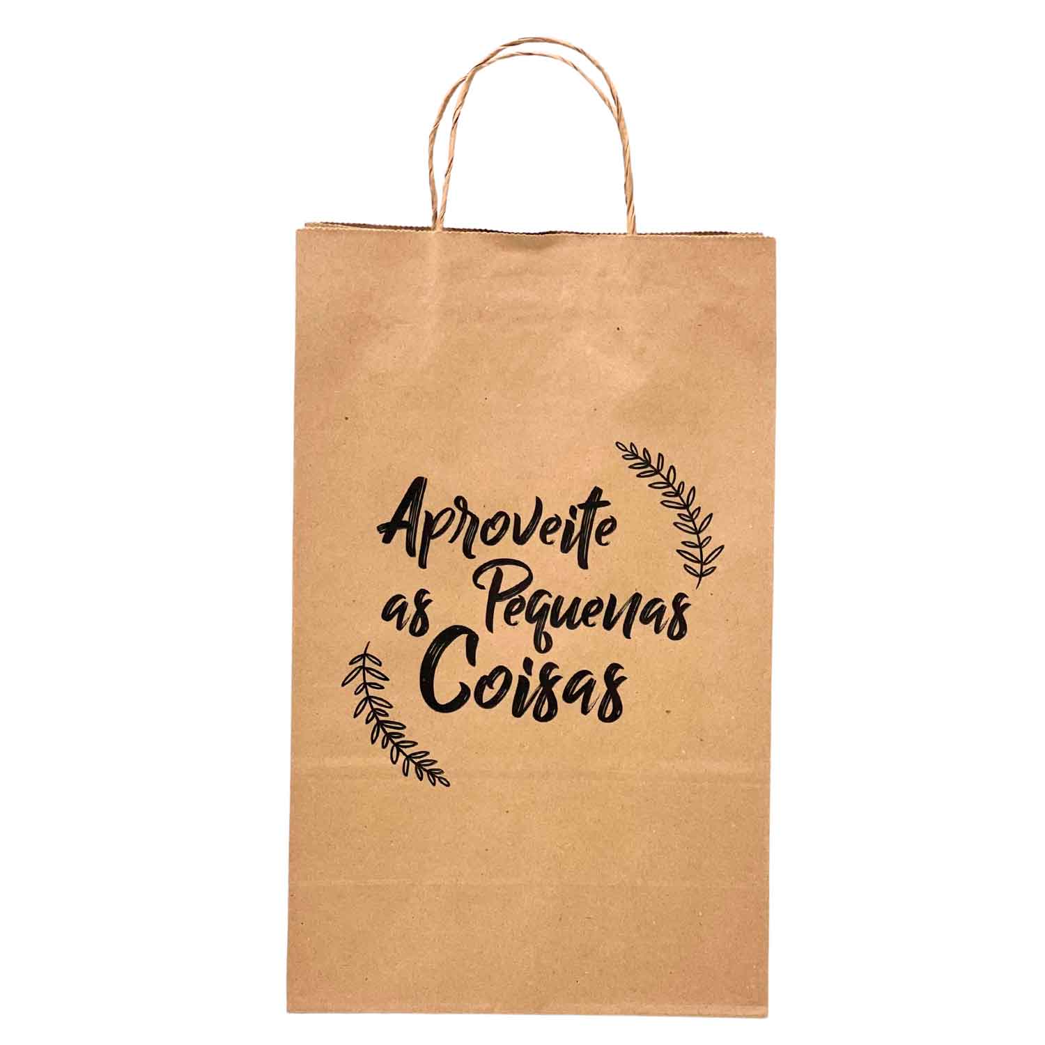 Sacola Kraft c/ Alça (22 x 11,5 x 34 cm) Pequenas Coisas - 100 Unidades