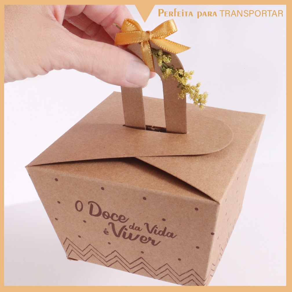 Embalagem Dolce Box com Forma Forneável (7 x 7 x 11 cm) - 50 Unidades
