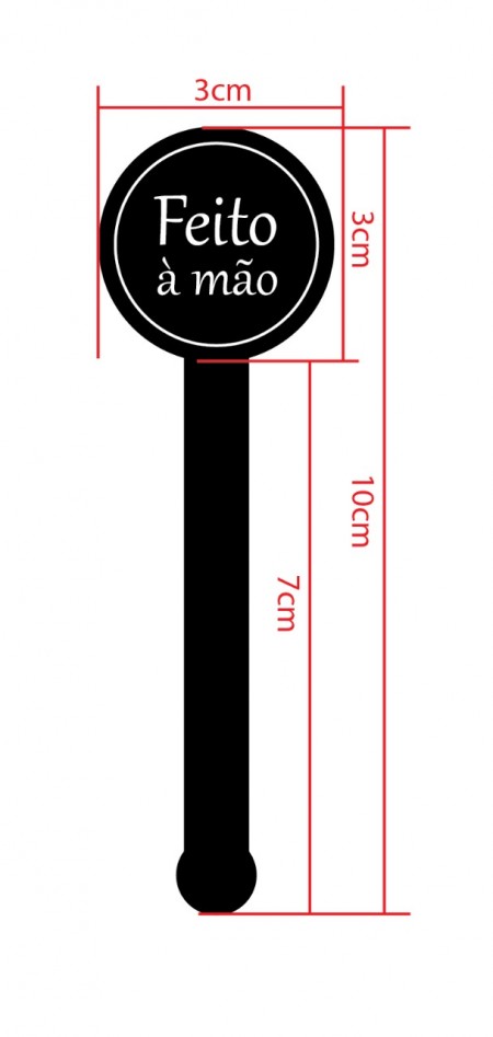 Etiqueta lacre modelo bolinha (10 x 3 cm) Personalizada