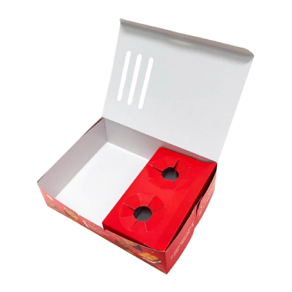 Embalagem para Churros c/ 02 Porta Molho (17 x 12,5 x 5 cm) Personalizada