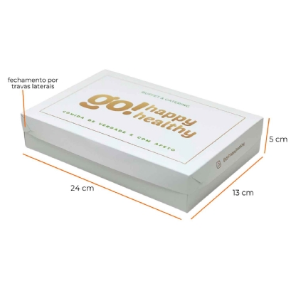 Caixa tampa e fundo com 4 berços antivazamento (24 x 13 x 5 cm) - Personalizada