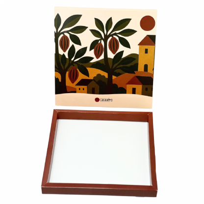 Embalagem Gaveta para Chocolate Gourmet (22 x 22 x 2 cm) Personalizada