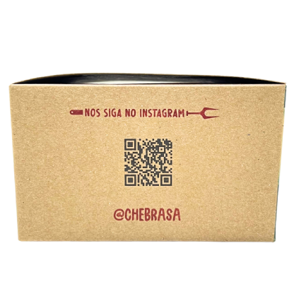 Visão lateral da Embalagem Lanche Gourmet empilhável em papel cartão.