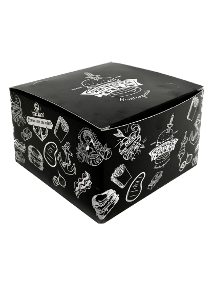 Embalagem Lanche Gourmet (12,4 x 12 x 7,6 cm) Personalizada