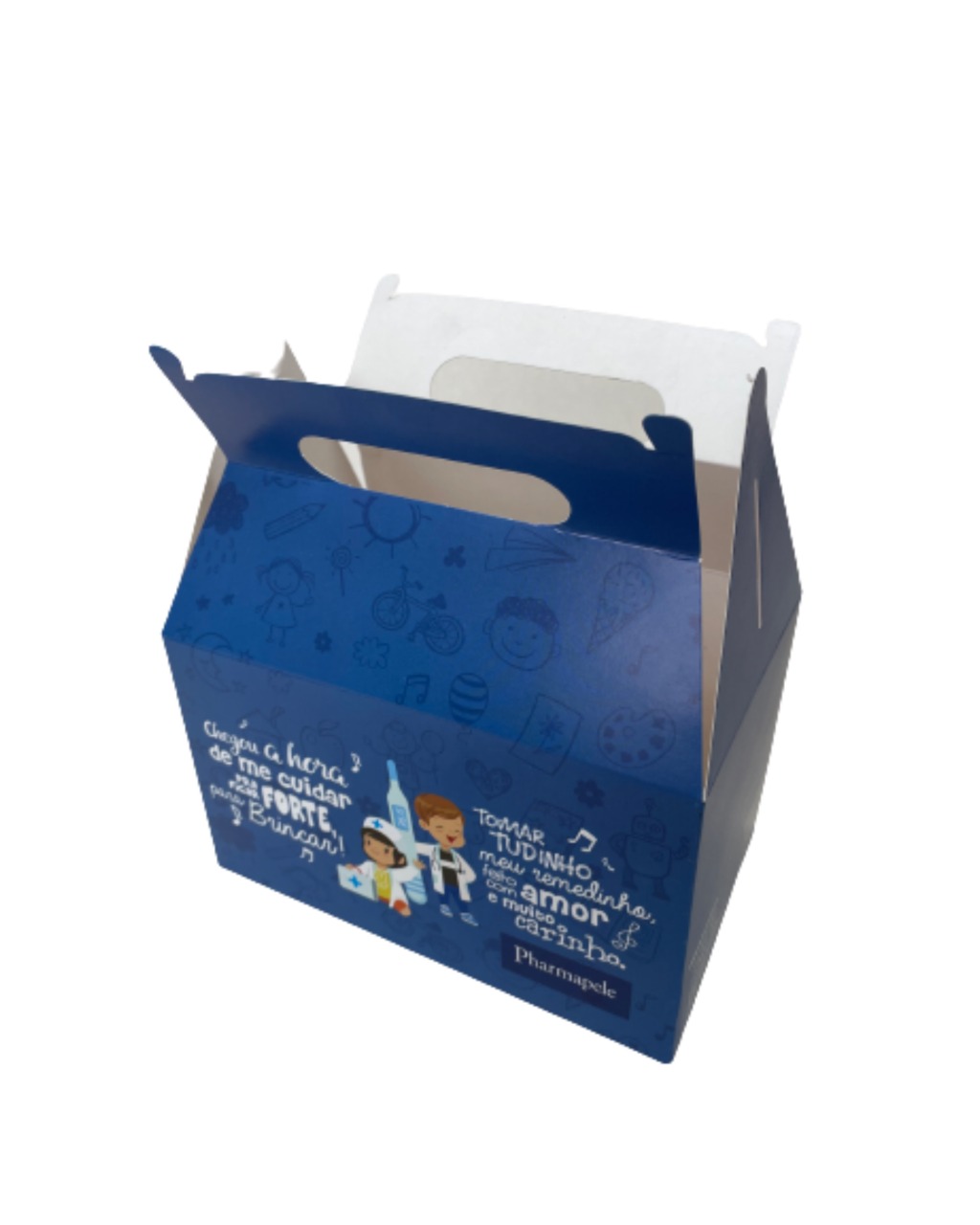 Kit Lanche - Embalagem maleta p/ Lanche Multiuso (16,5 x 11 x 9,5 cm) c/ Alça Personalizada
