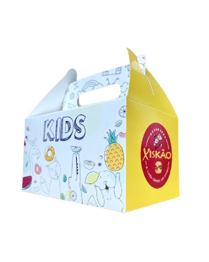 Kit Lanche - Embalagem maleta p/ Lanche Multiuso (16,5 x 11 x 9,5 cm) c/ Alça Personalizada