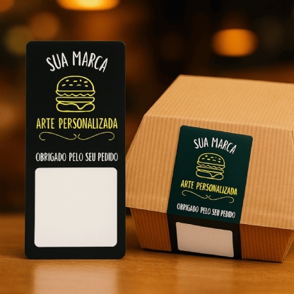 Lacre adesivo (10 x 4 cm) 2 cores Personalizado